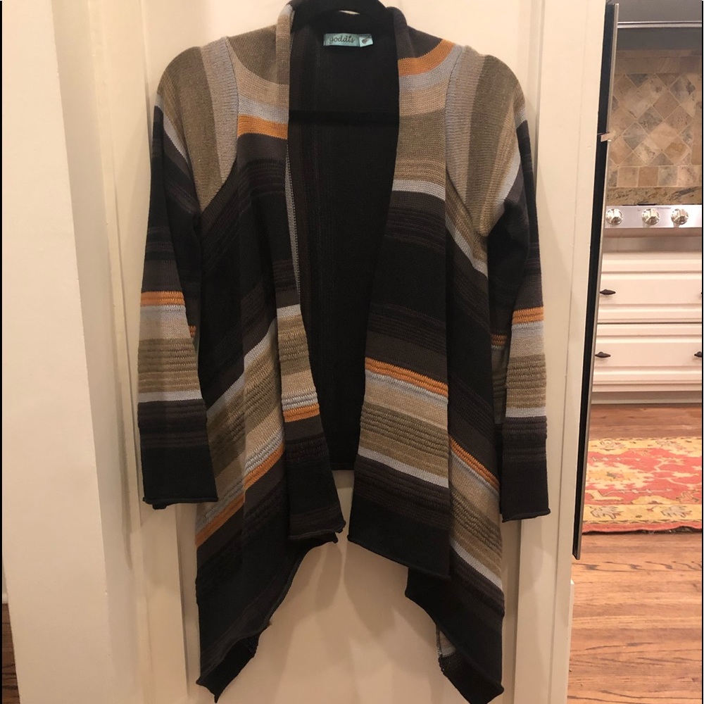 Goddis Open front boho cardigan S/M hand knit